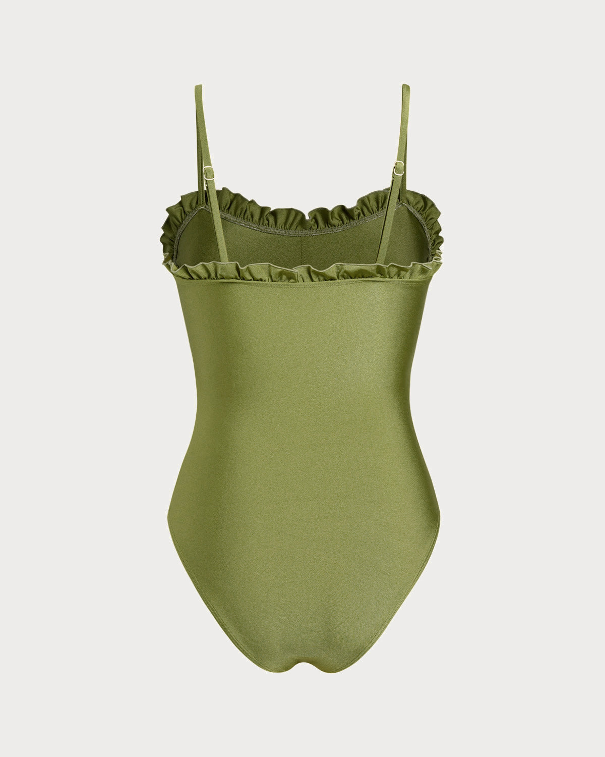 Green Ruffled Bralette One-Piece Swimsuit