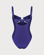 Navy Underwire One-Piece Swimsuit