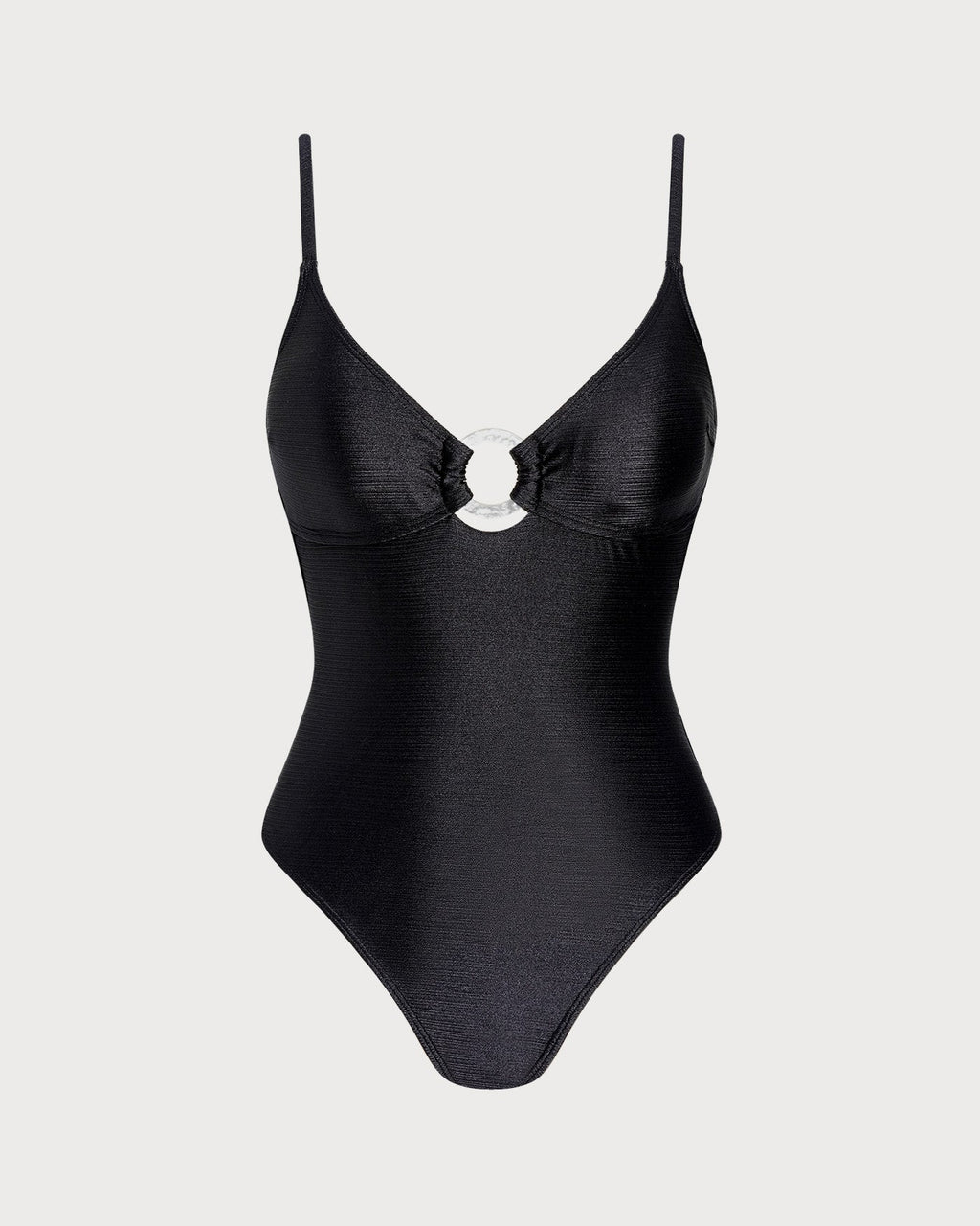 Solid Black O-Ring Bralette Bodysuit