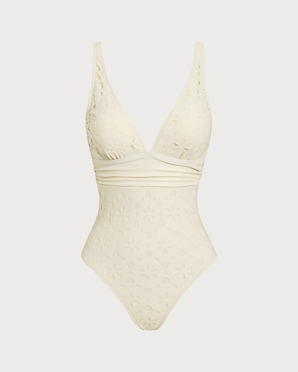 Off-White Bralette Style One-Piece Swimsuit