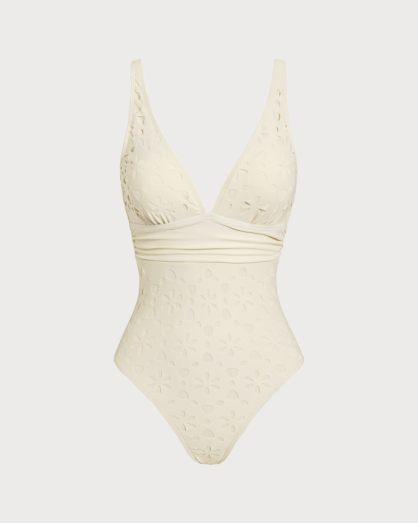 Off-White Bralette Style One-Piece Swimsuit