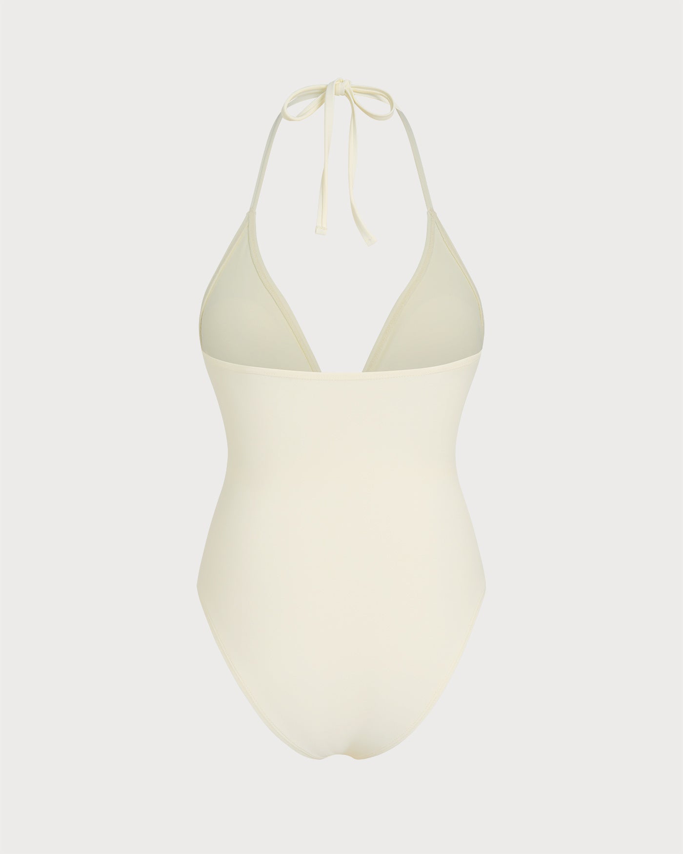Off-White Halter Neck Bralette One-Piece Swimsuit