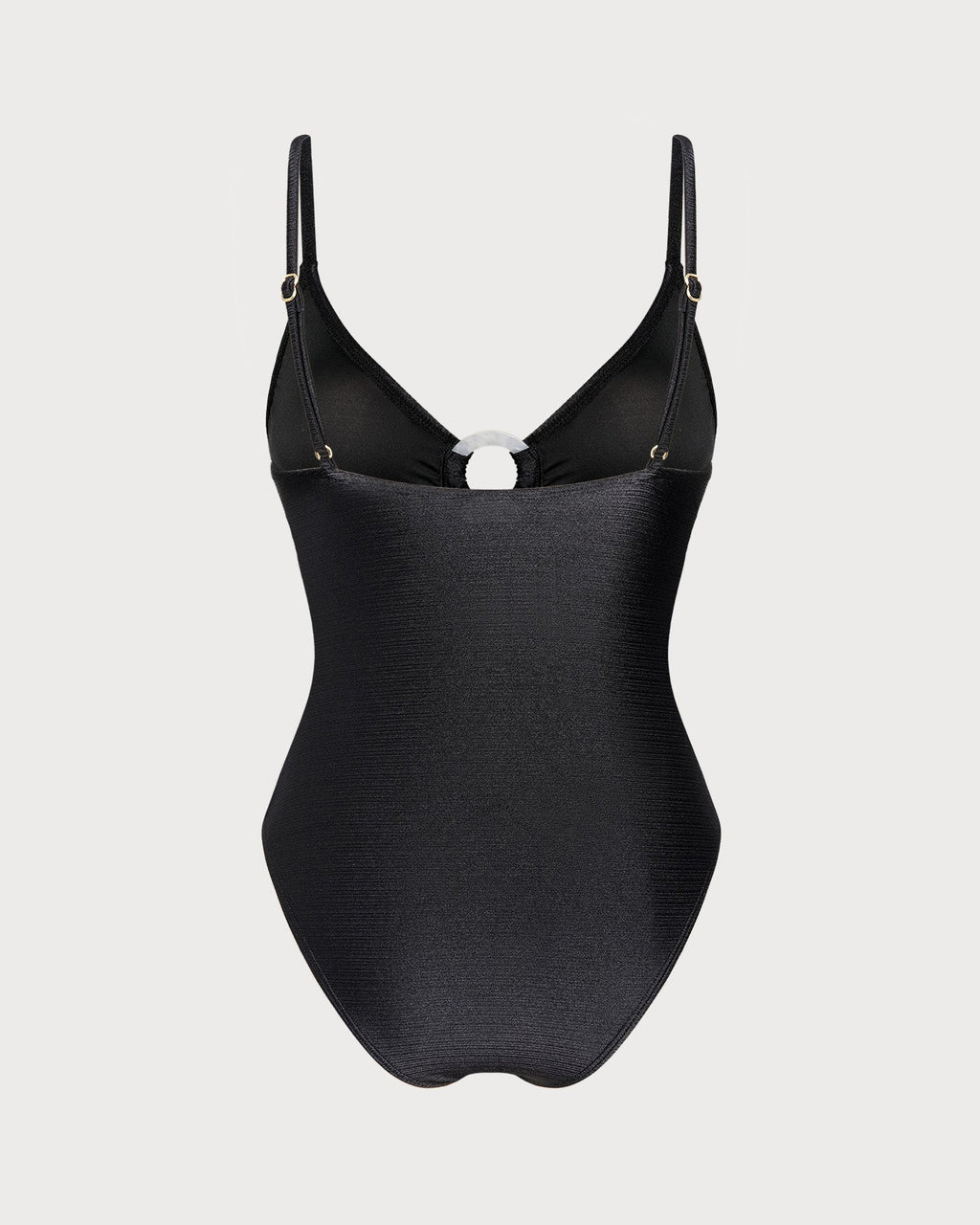 Solid Black O-Ring Bralette Bodysuit