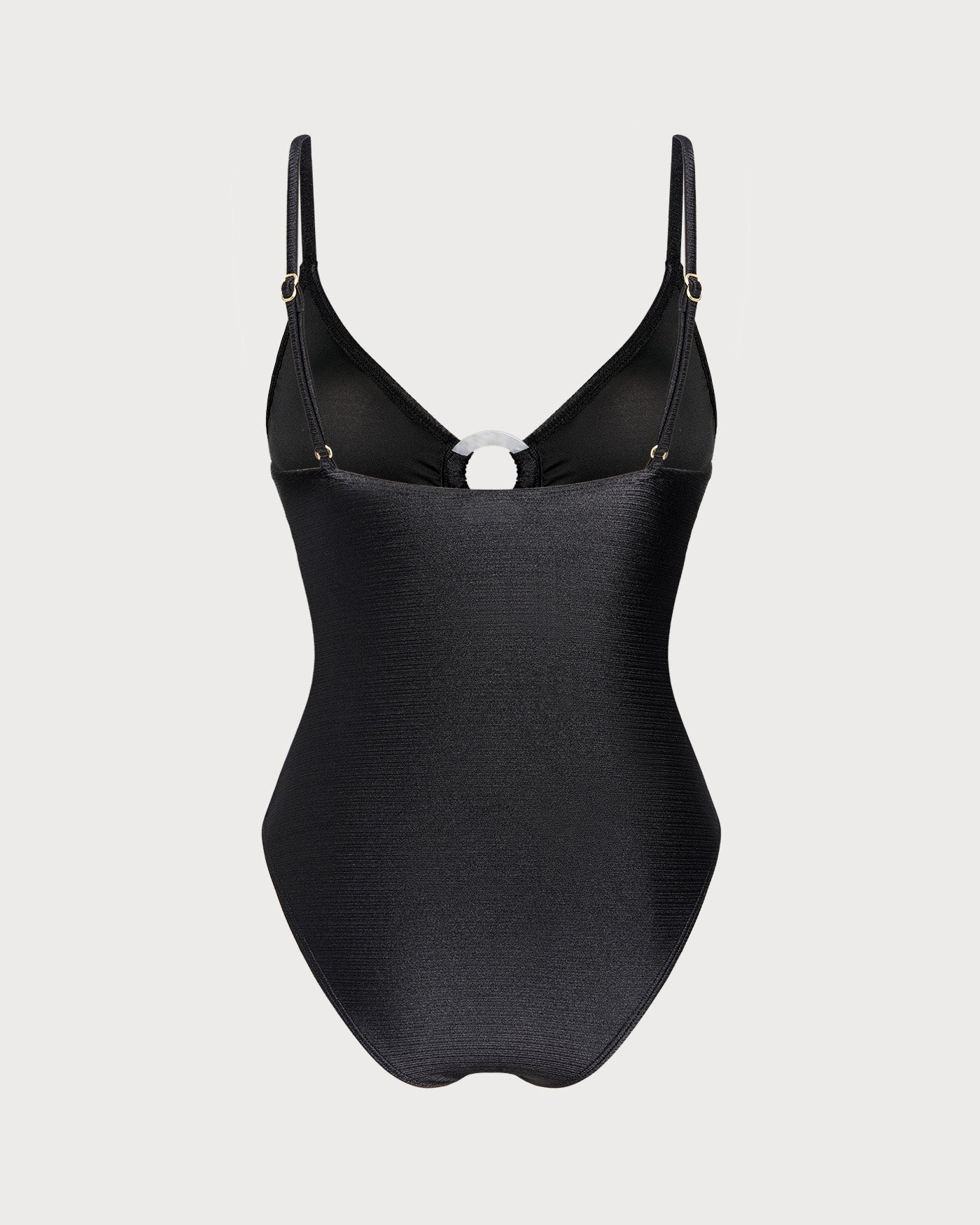 Solid Black O-Ring Bralette Bodysuit
