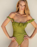Emerald Ruched Bralette One-Piece Swimsuit