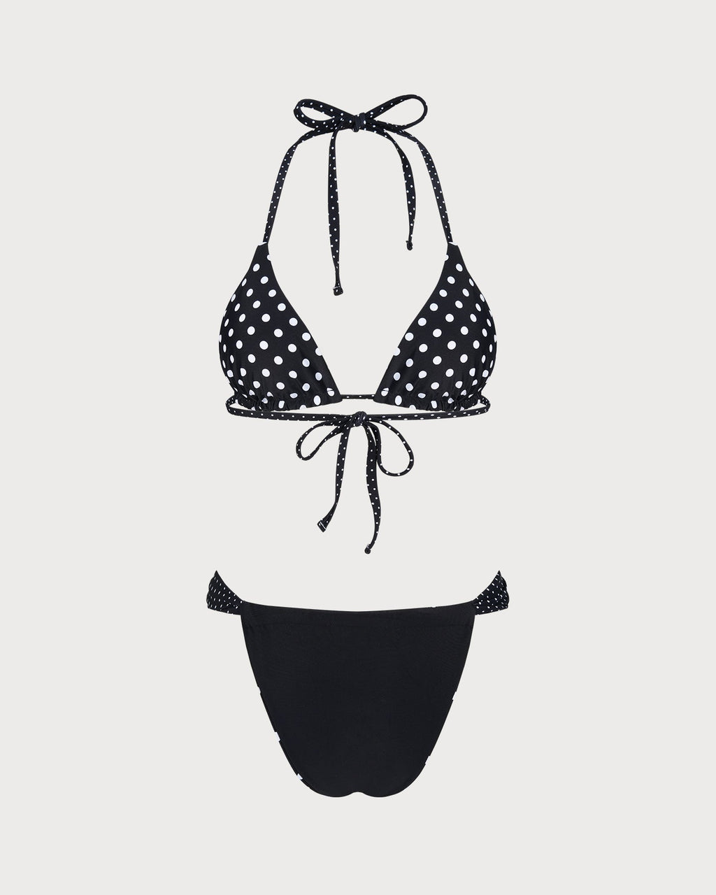 Reversible Bikini Set with Black Polka Dots