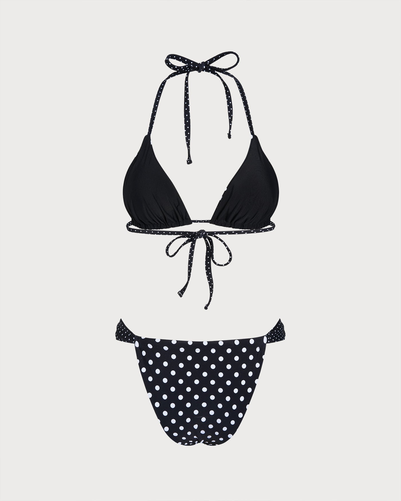 Reversible Bikini Set with Black Polka Dots