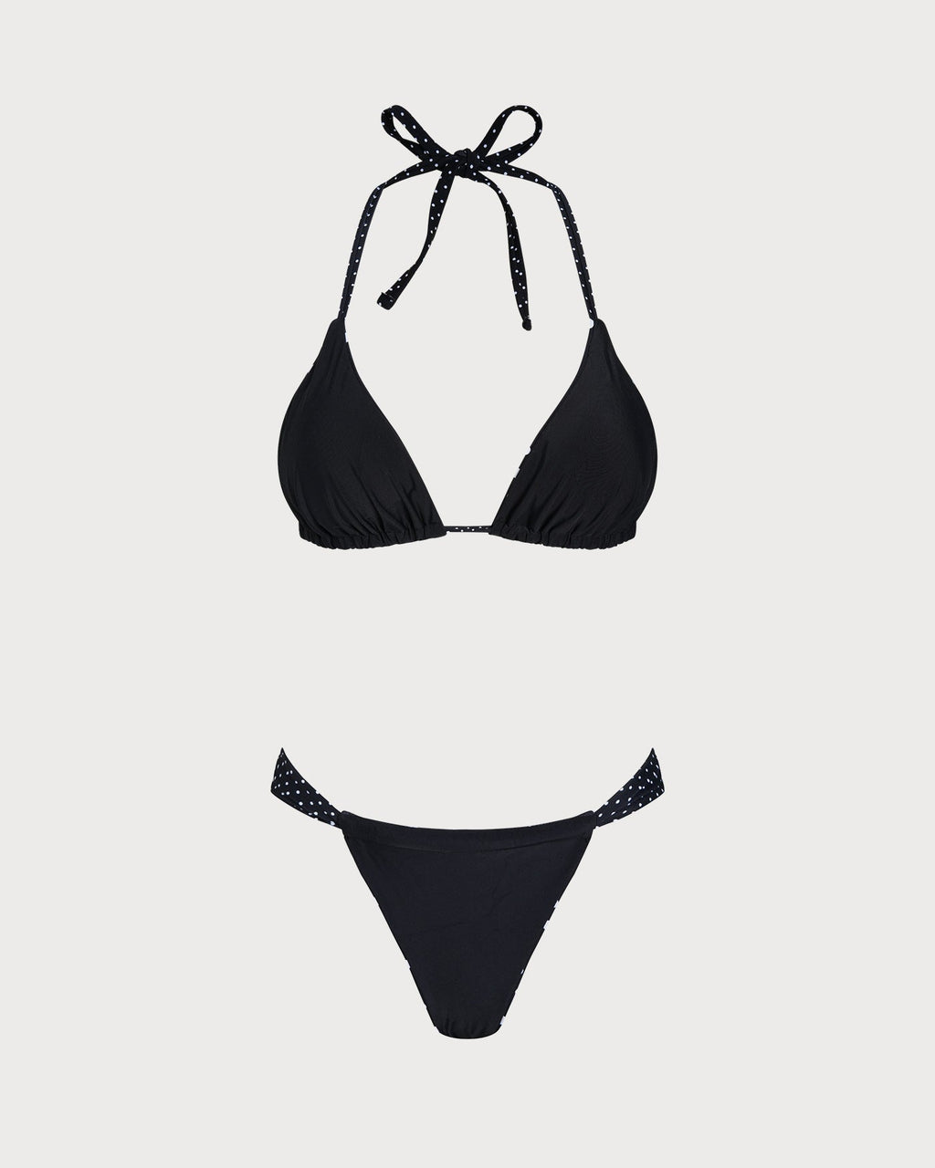 Reversible Bikini Set with Black Polka Dots