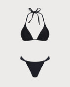 Reversible Bikini Set with Black Polka Dots