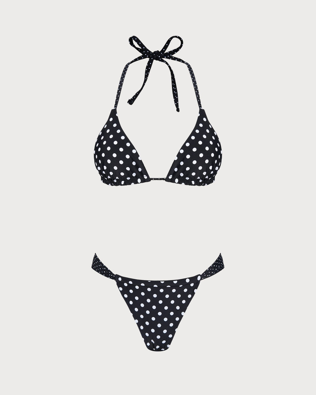 Reversible Bikini Set with Black Polka Dots