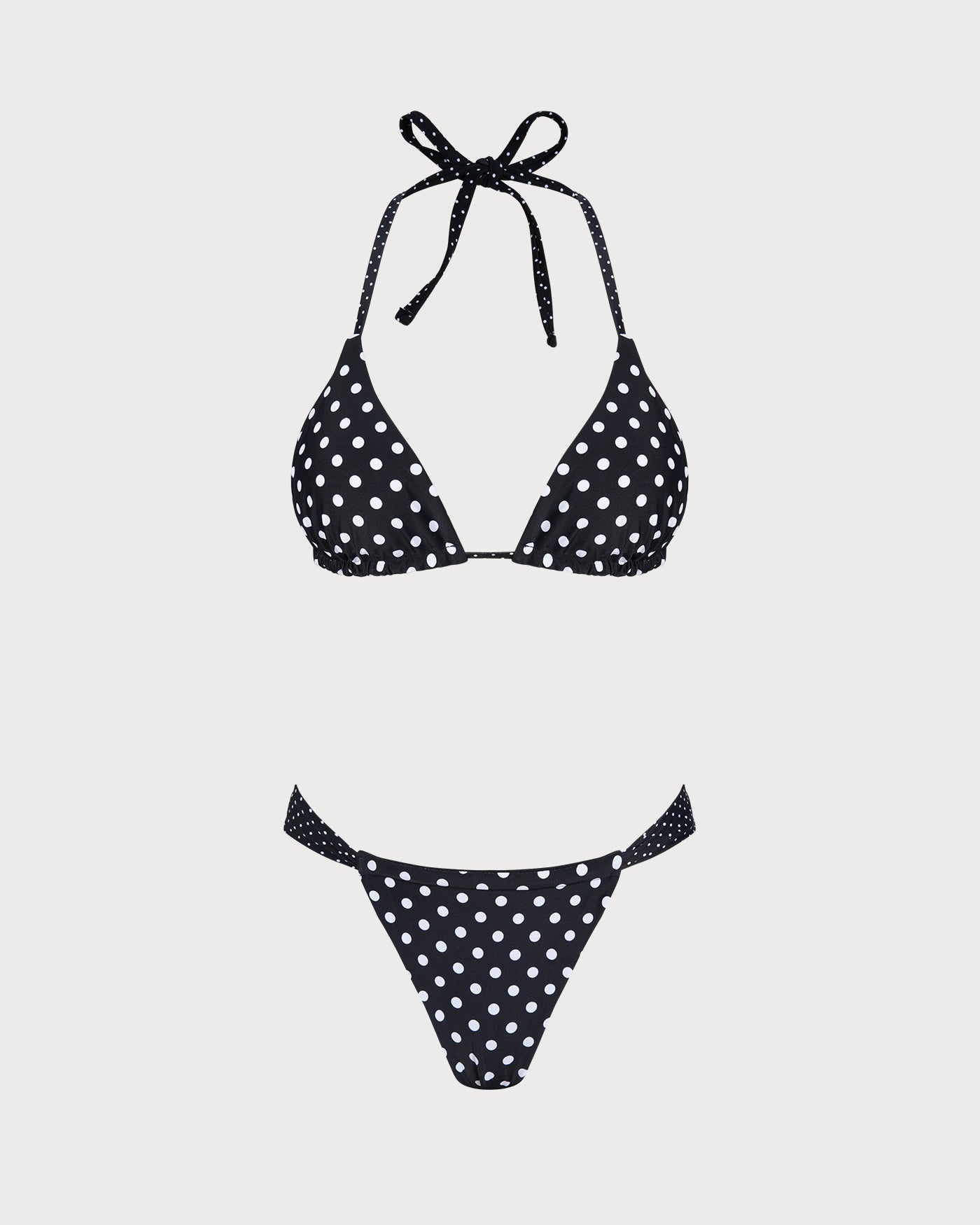 Reversible Bikini Set with Black Polka Dots