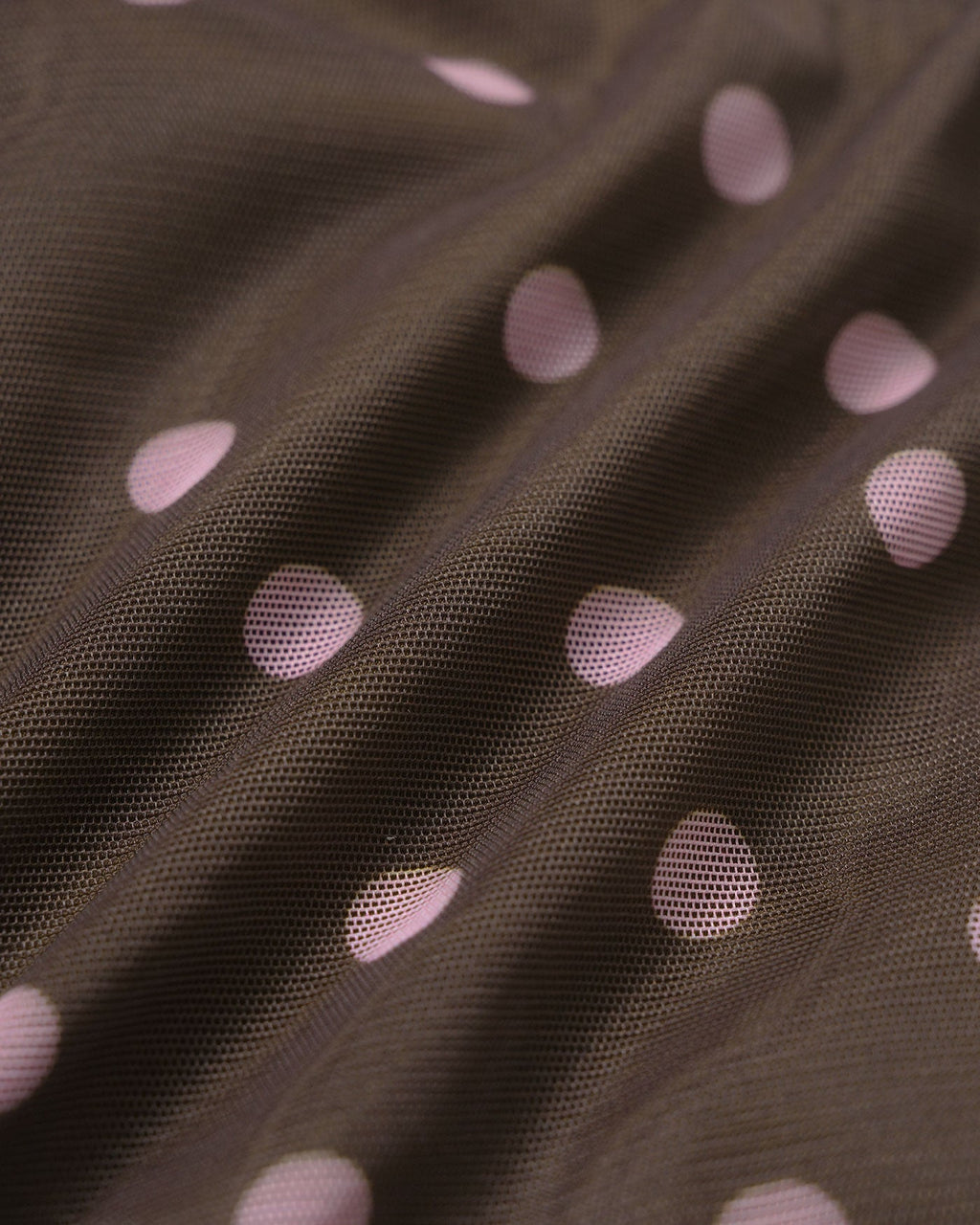 Polka Dot V-Neck Tankini Set in Coffee Brown