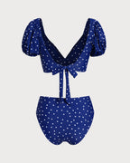 Polka Dot Bikini Set in Royal Blue