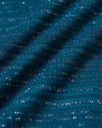 Blue Sequin Halter Neck Drawstring Bikini Set