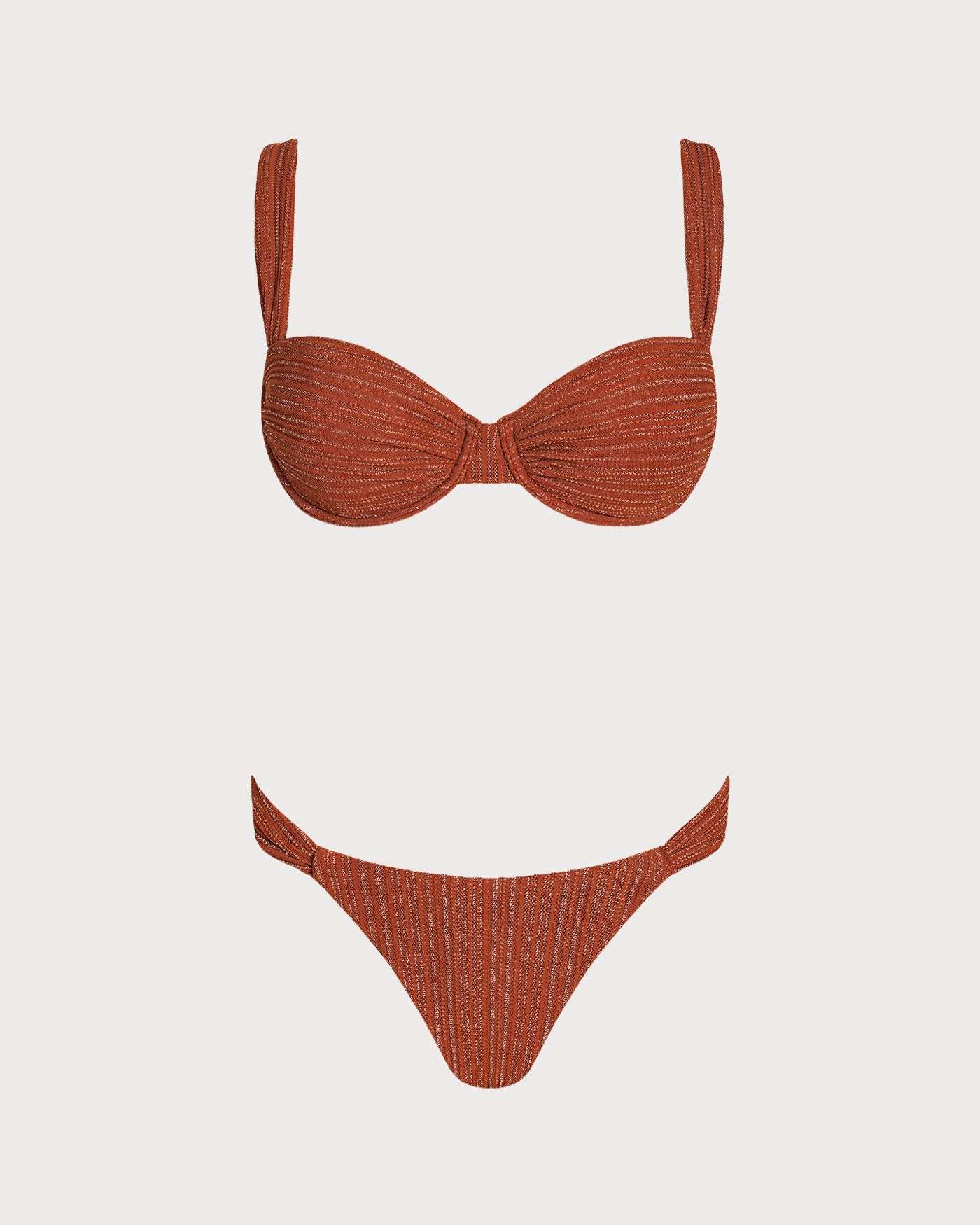 Brick Red Sequin Underwire Bikini Set