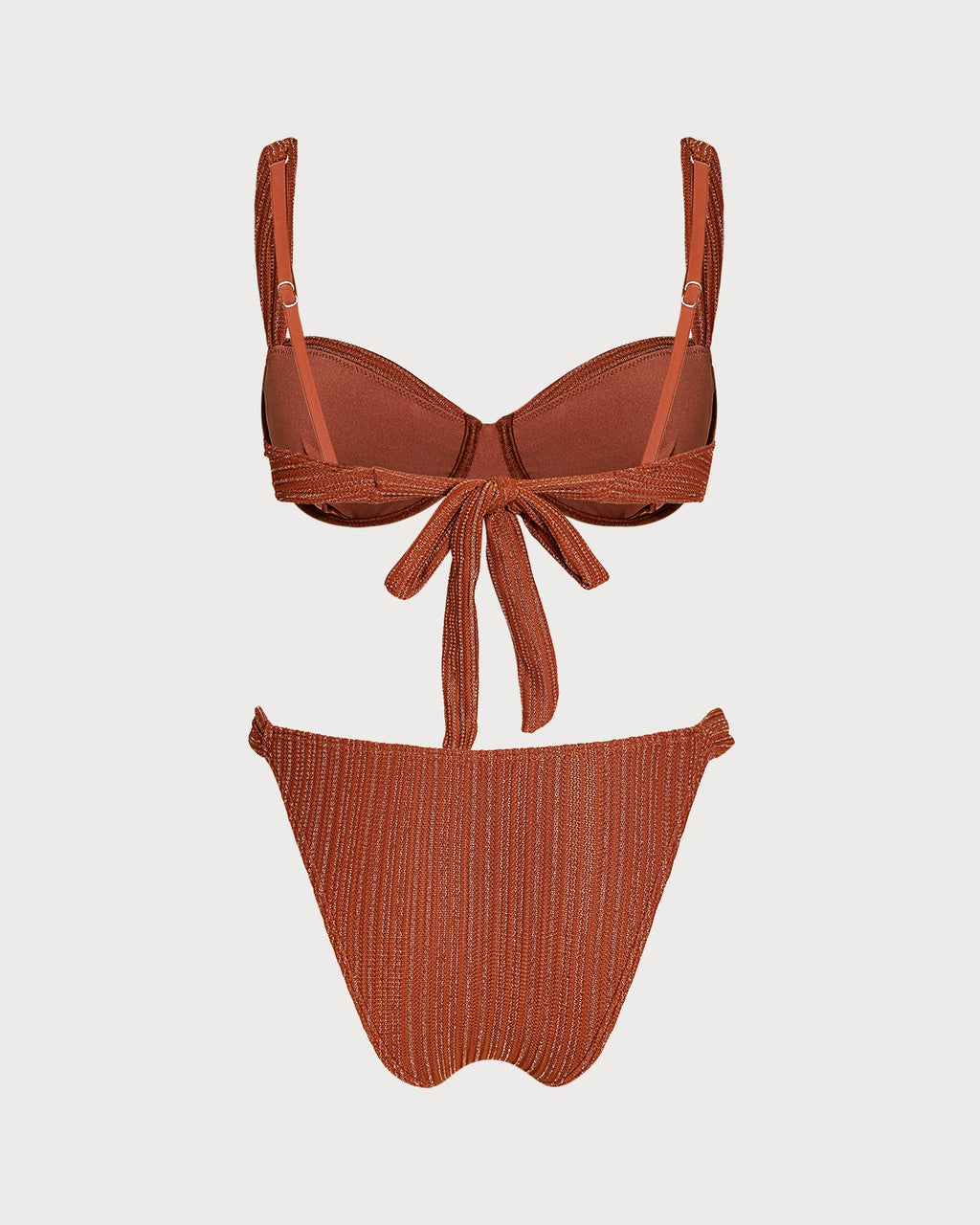 Brick Red Sequin Underwire Bikini Set