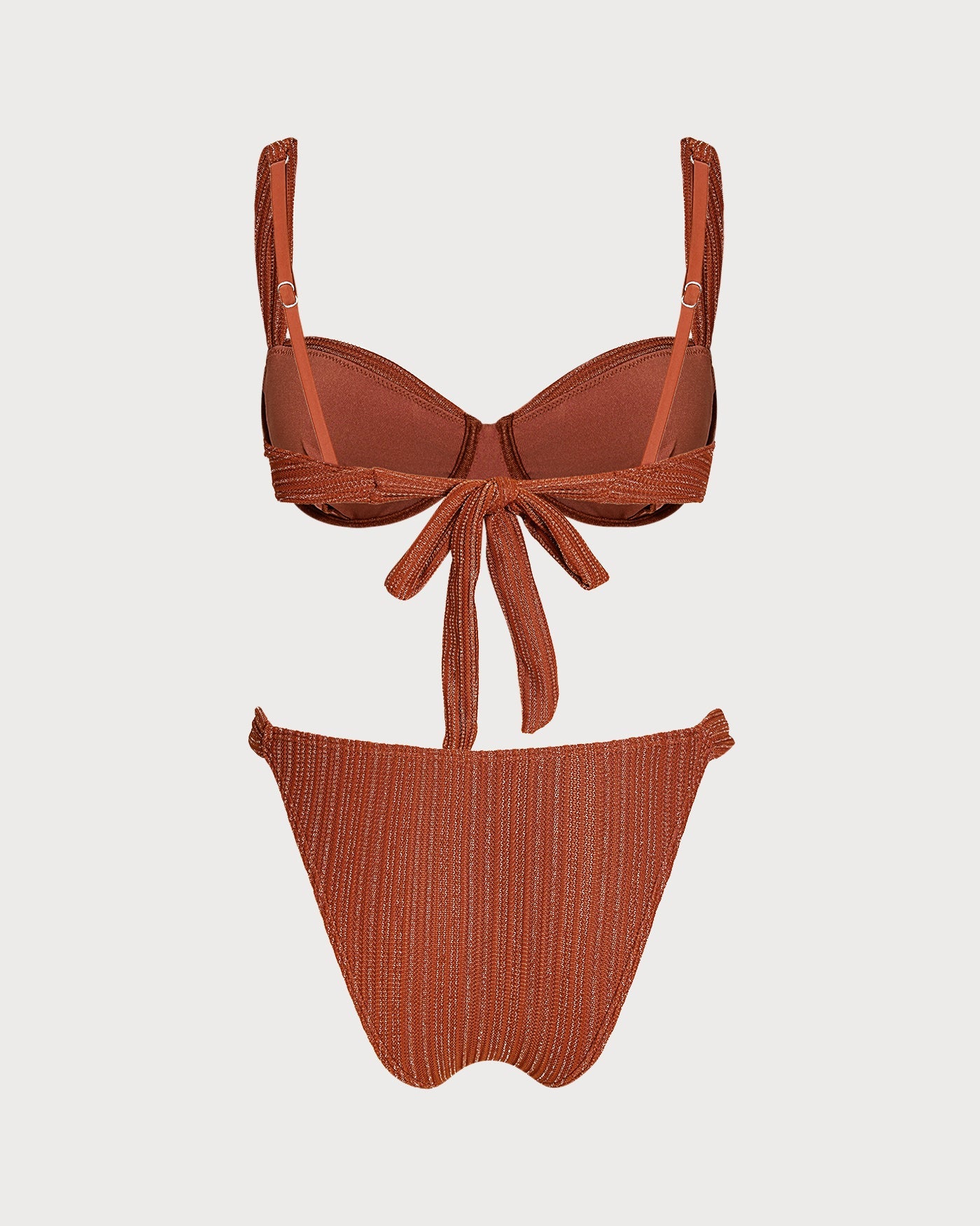 Brick Red Sequin Underwire Bikini Set