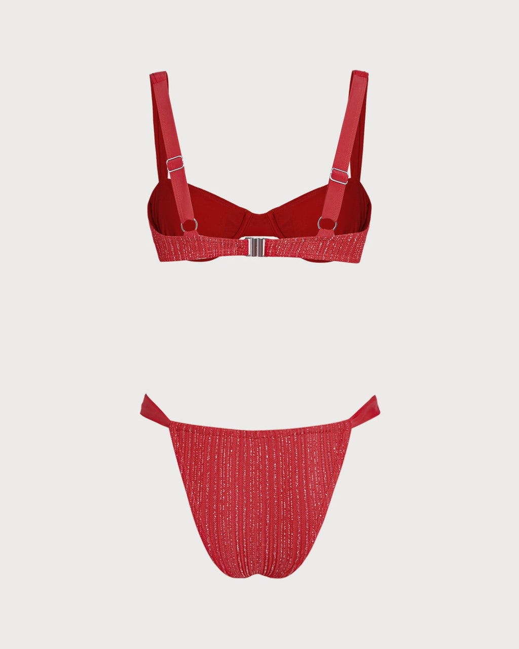 Red Sequin Underwire Bikini Set