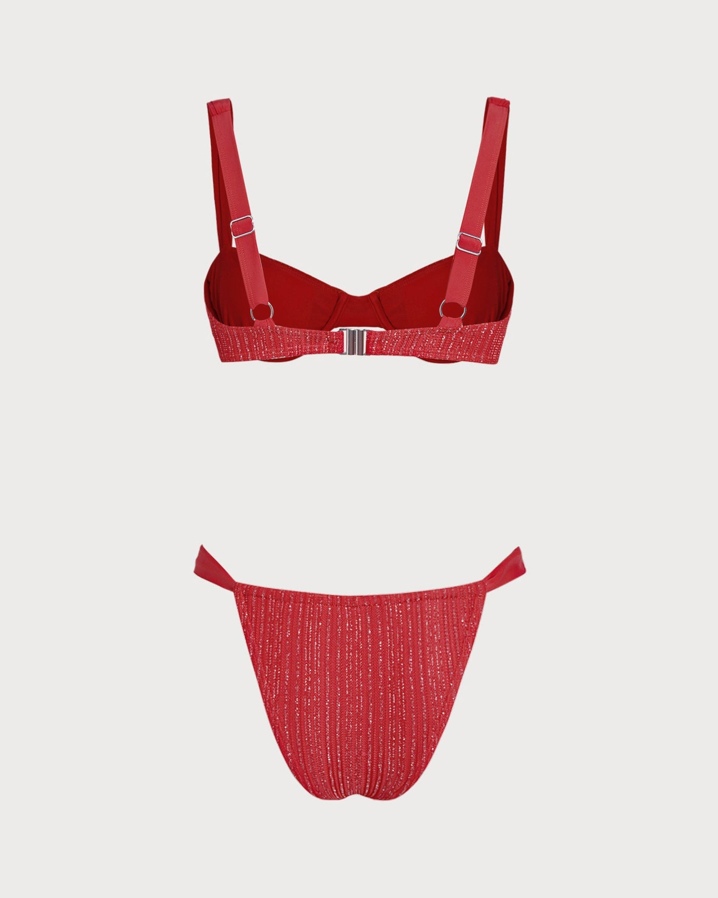 Red Sequin Underwire Bikini Set