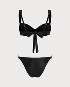 Black Sequin Underwire Bikini Set