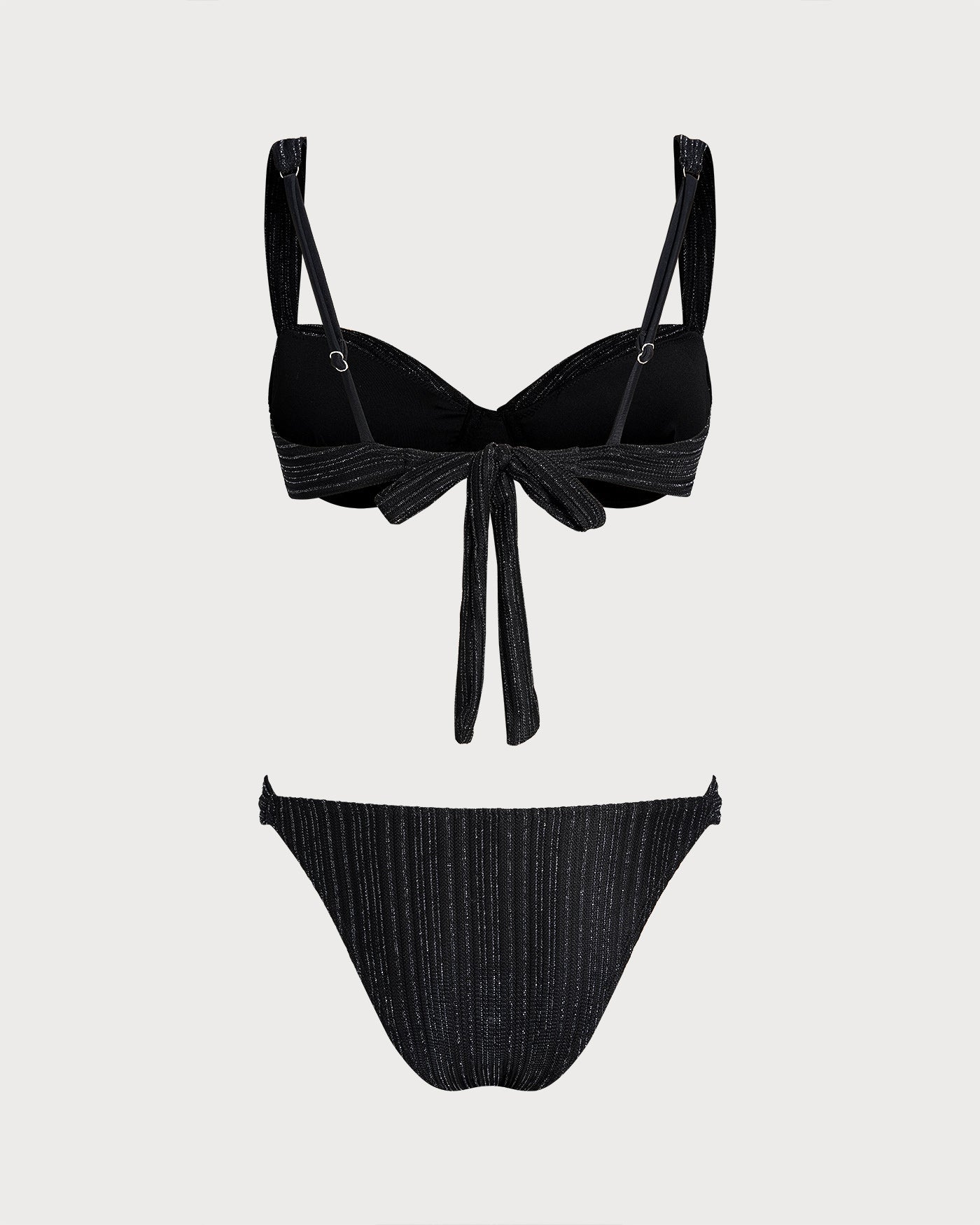Black Sequin Underwire Bikini Set