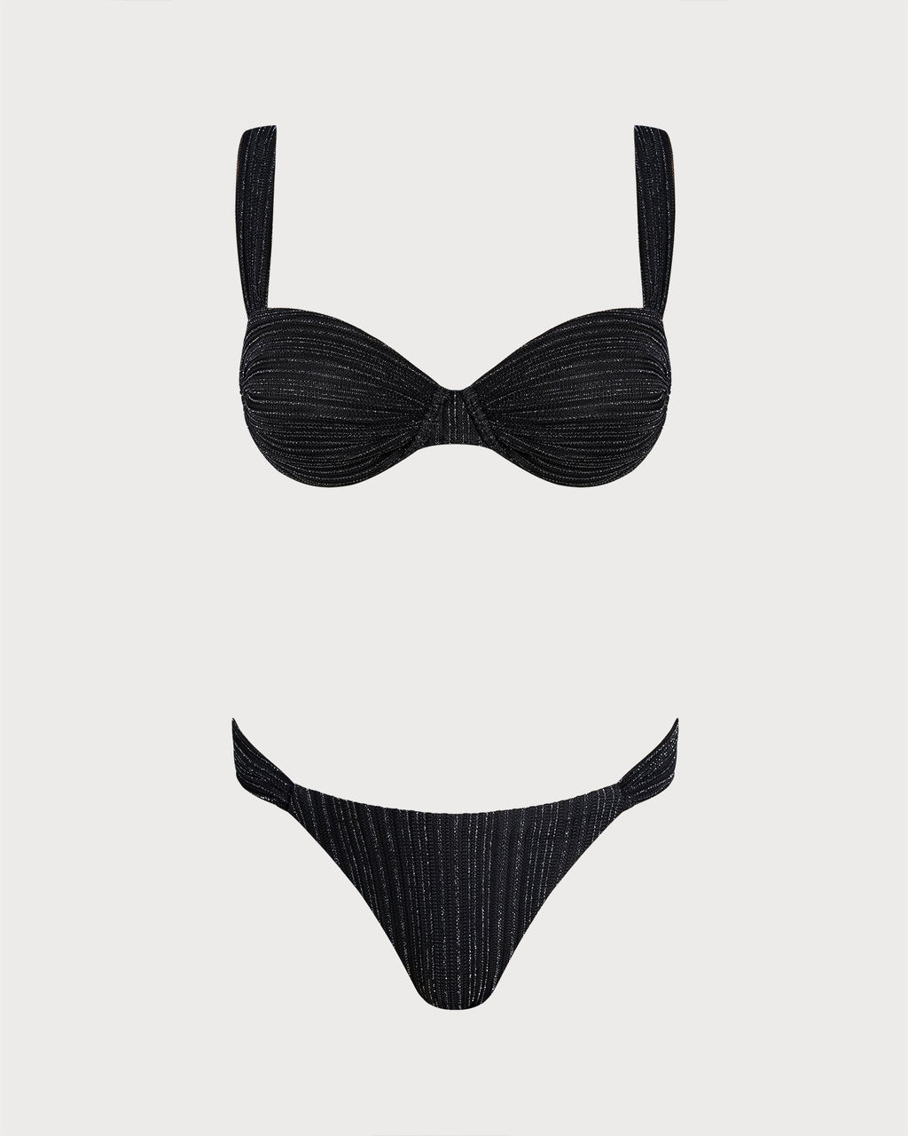 Black Sequin Underwire Bikini Set