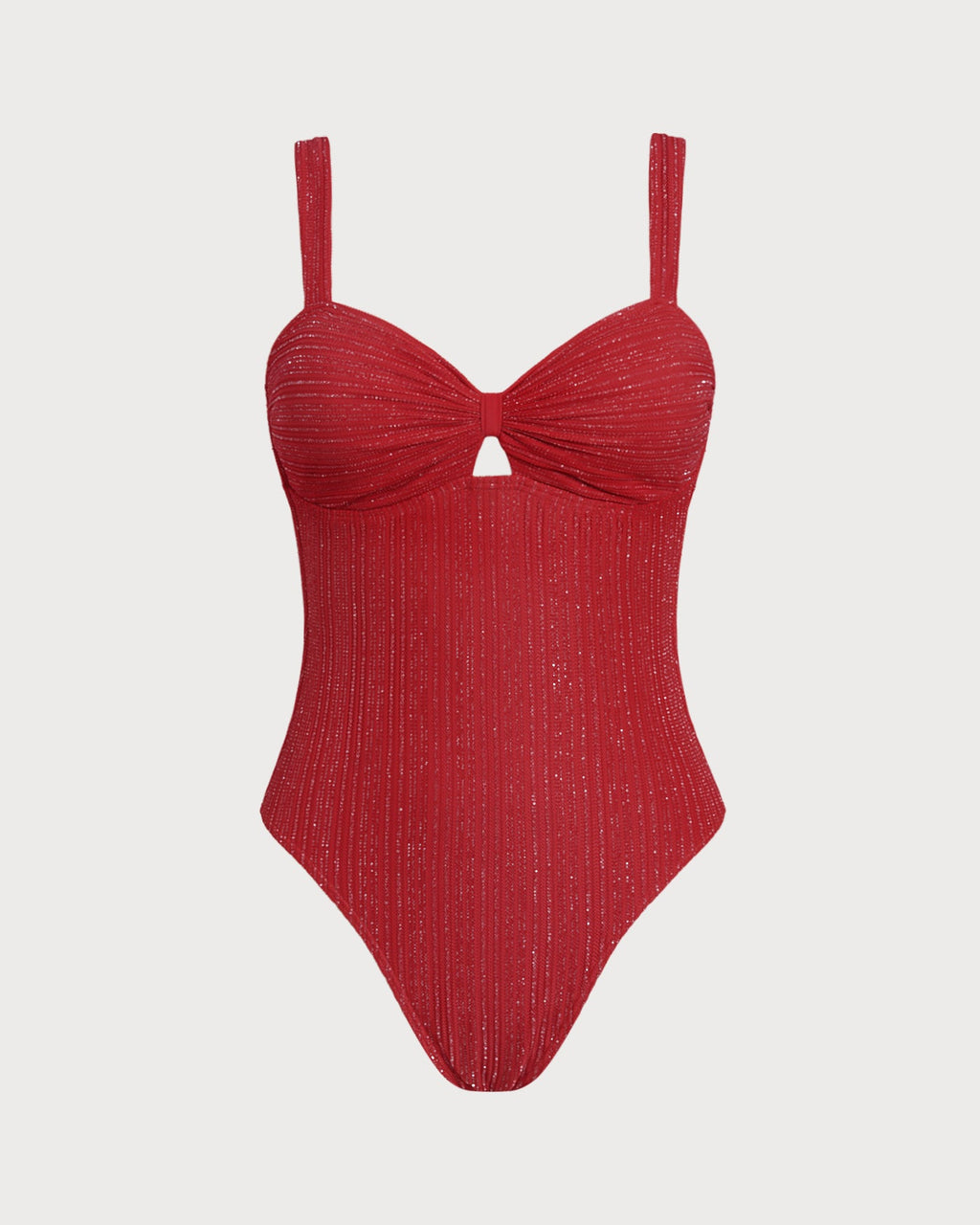Crimson V-Neck Bralette One-Piece Swimsuit