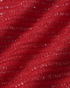 Red Sequined Square Neck Tankini Set