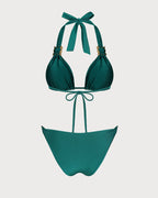 Emerald Halter Neck Triangle Bikini Set
