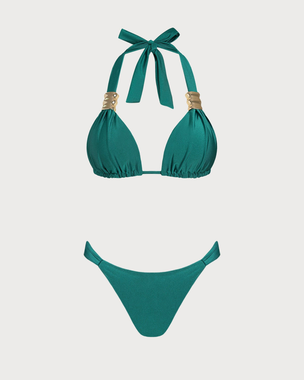 Emerald Halter Neck Triangle Bikini Set