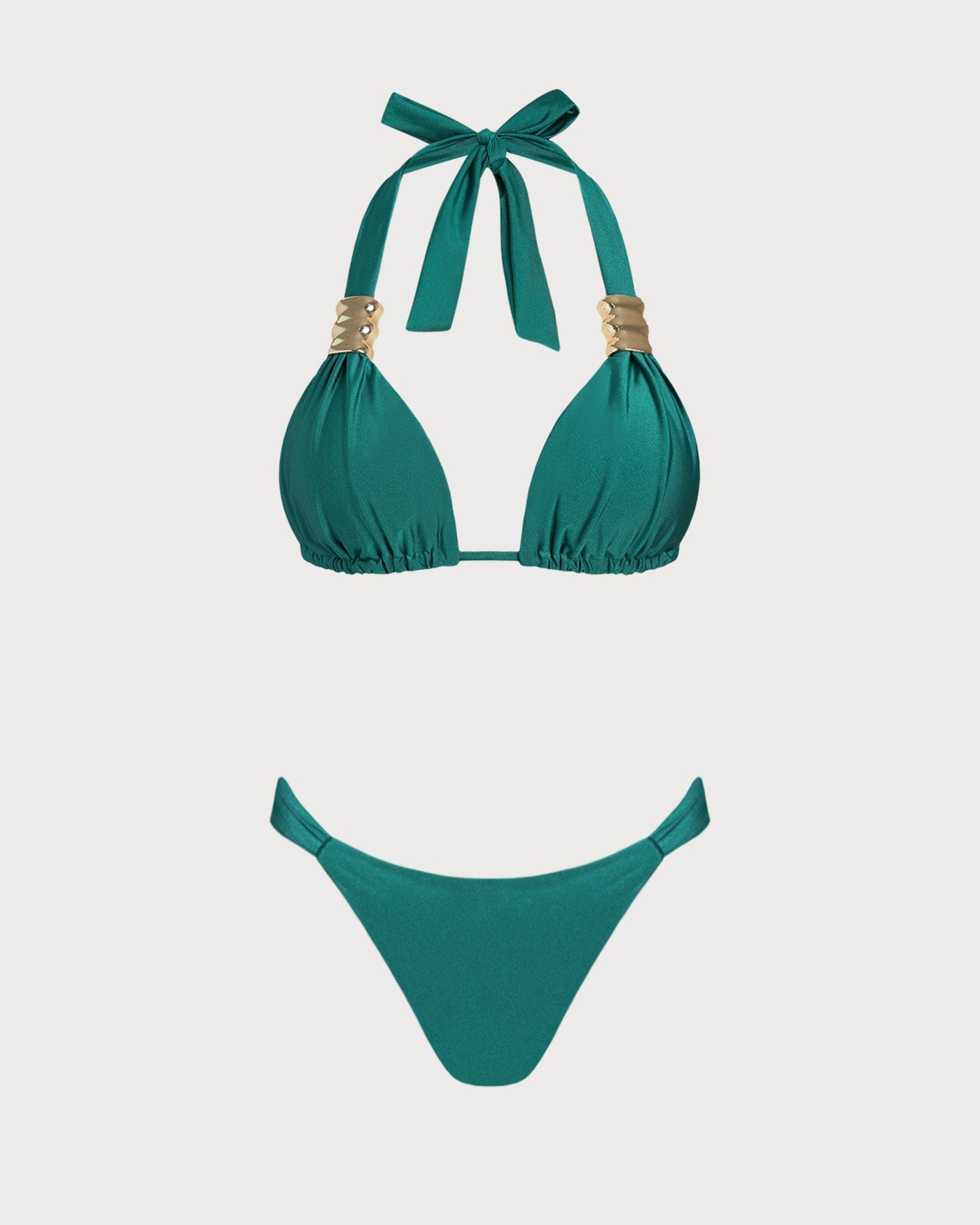 Emerald Halter Neck Triangle Bikini Set