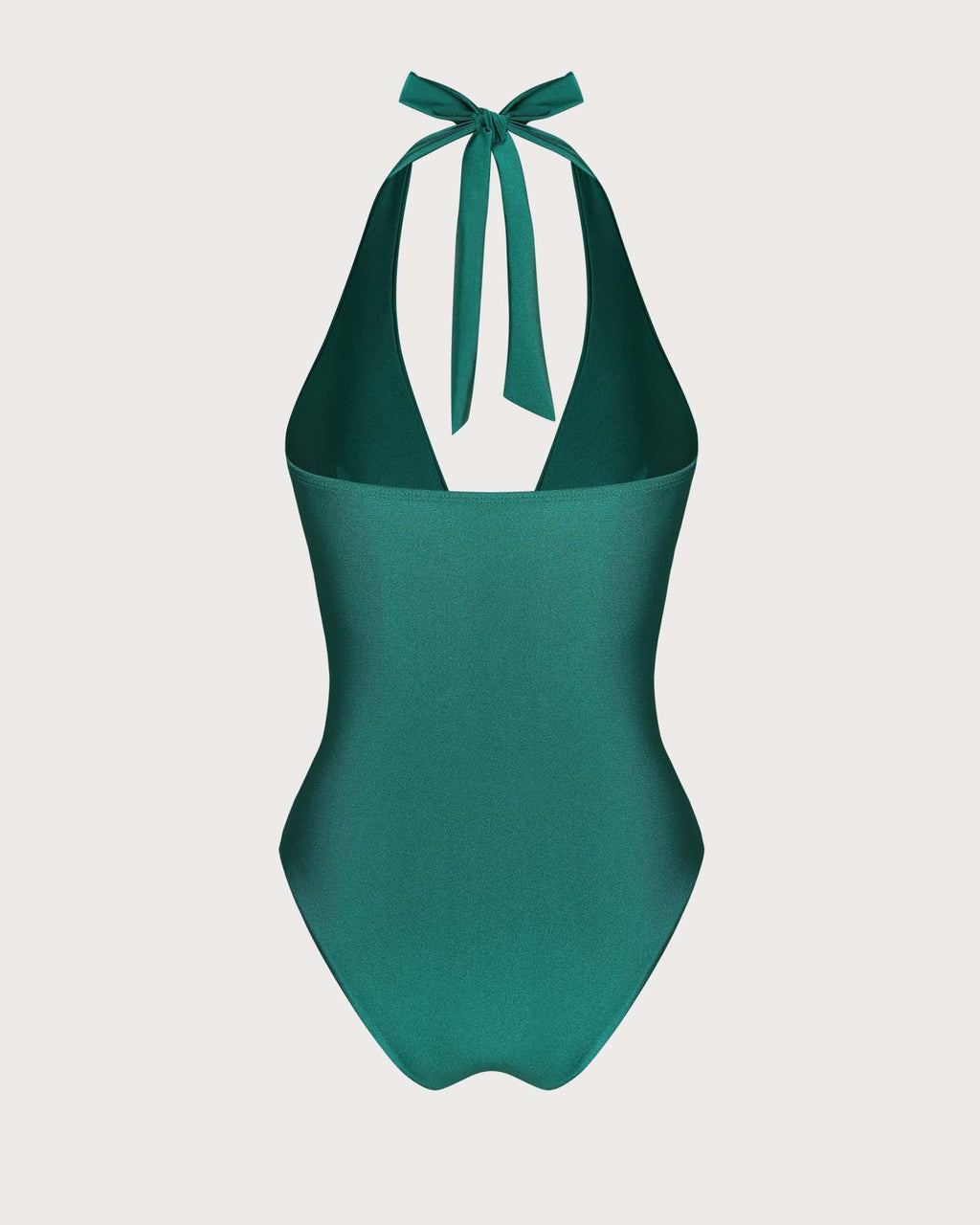 Green Ruched Halter Neck One-Piece Bralette