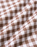Coffee Checkered One-Piece Swimsuit