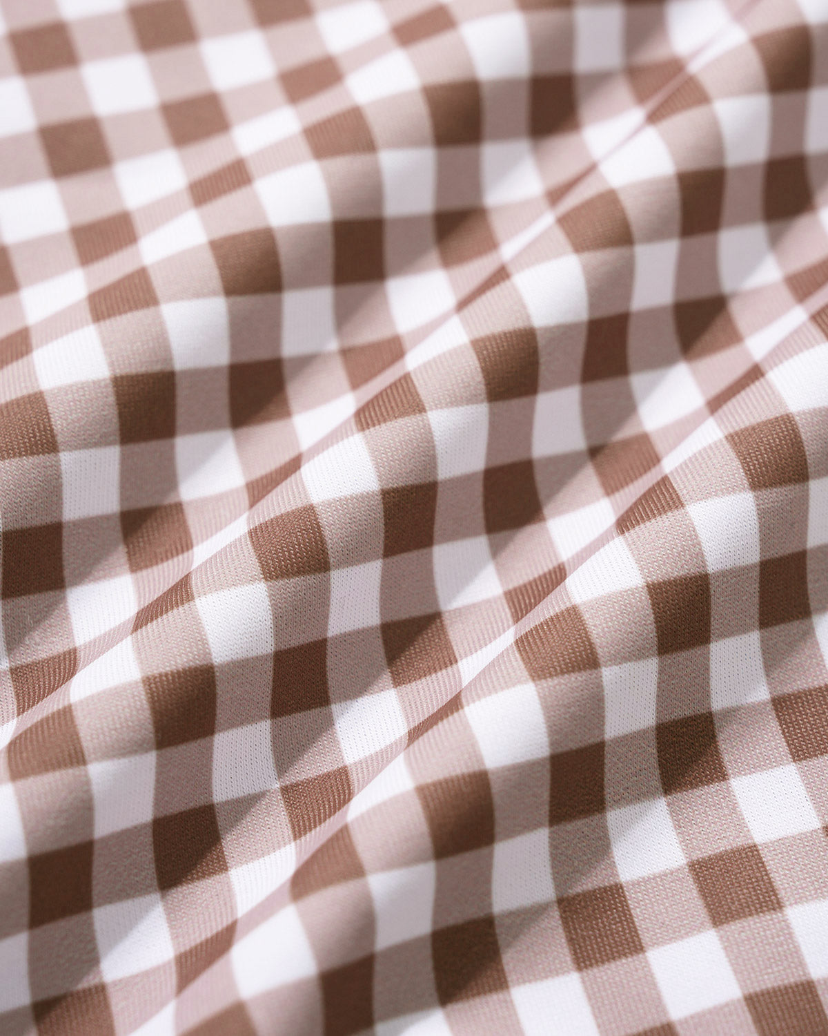 Coffee Checkered One-Piece Swimsuit