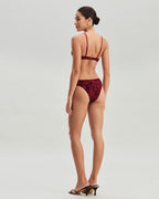 Crimson Floral Underwire Bikini Set