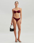 Crimson Floral Underwire Bikini Set