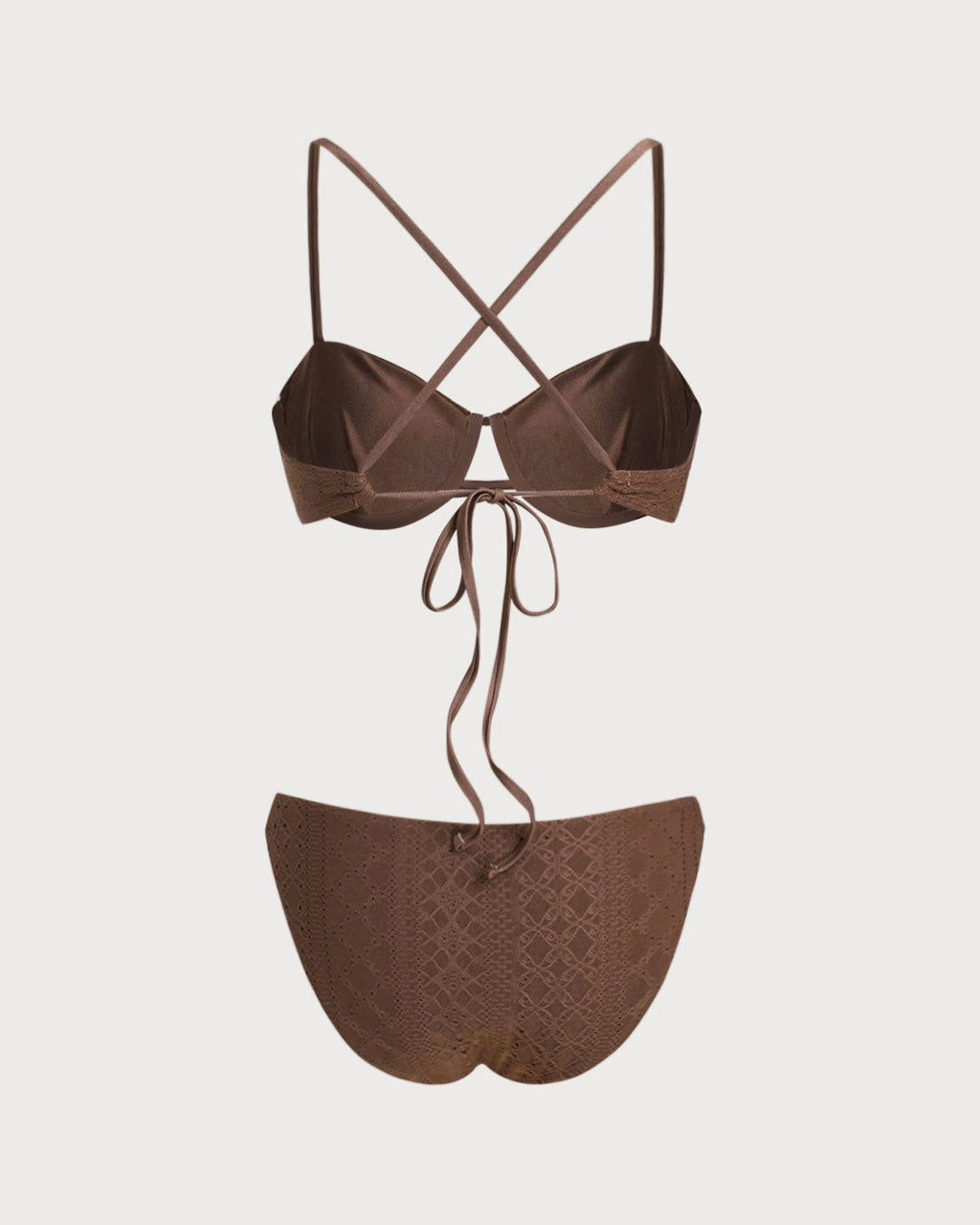 Textured Brown Underwire Bikini Set