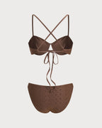Textured Brown Underwire Bikini Set