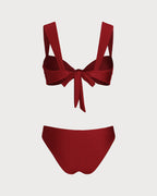 Low-Rise Red Triangle Bikini Set