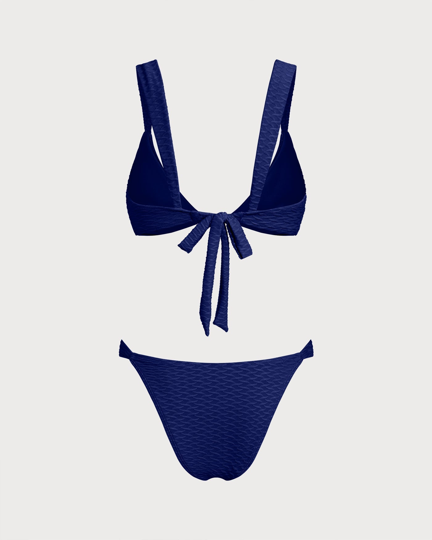 Textured Triangle Bikini Set in Royal Blue