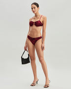 Crimson Floral Underwire Bikini Set