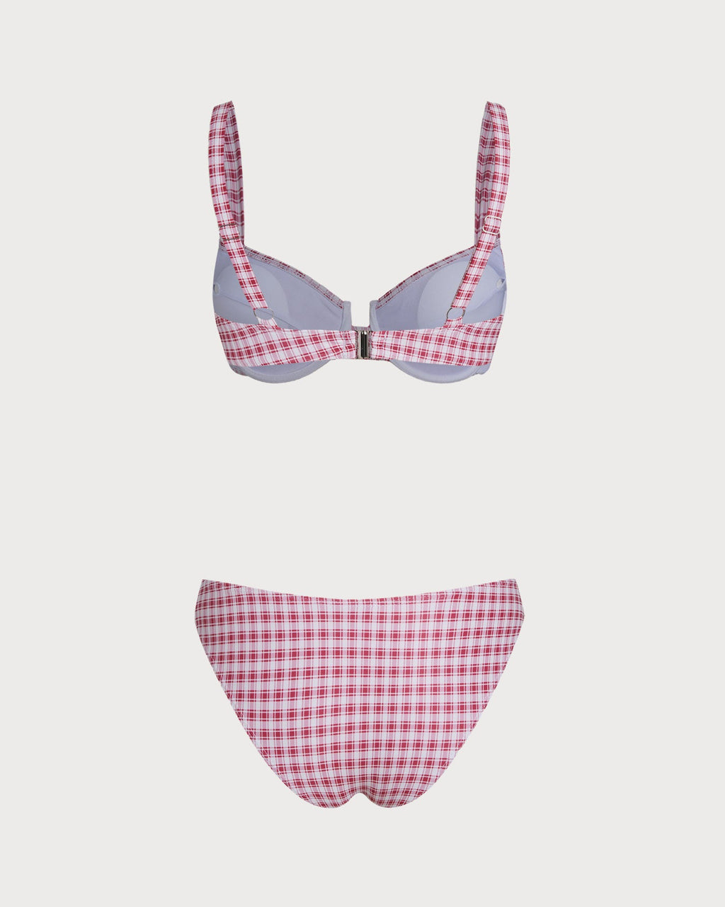 Crimson Check Underwire Bikini Set