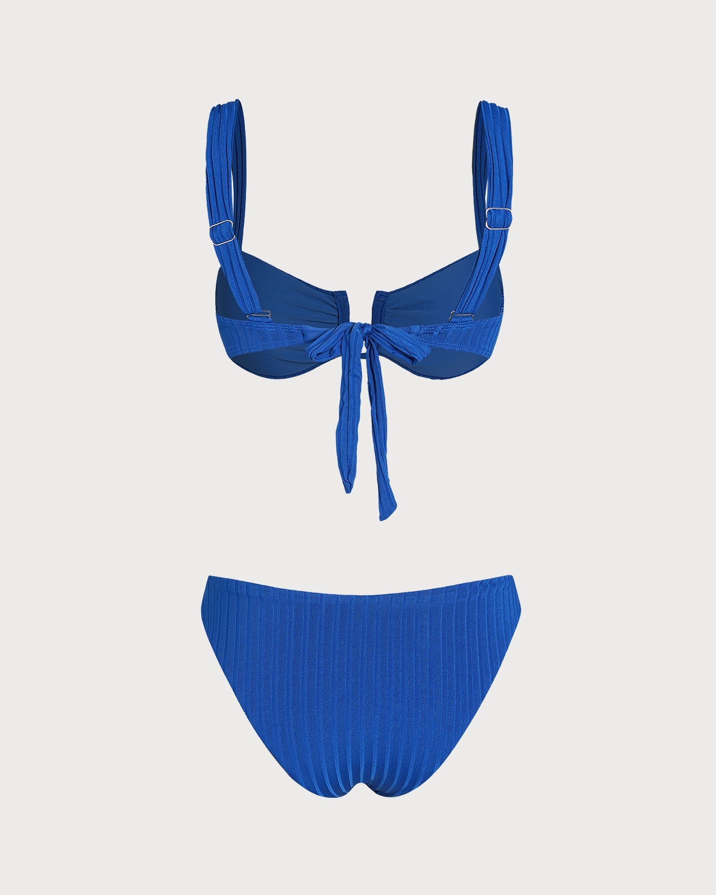 Textured Blue Triangle Bikini Set