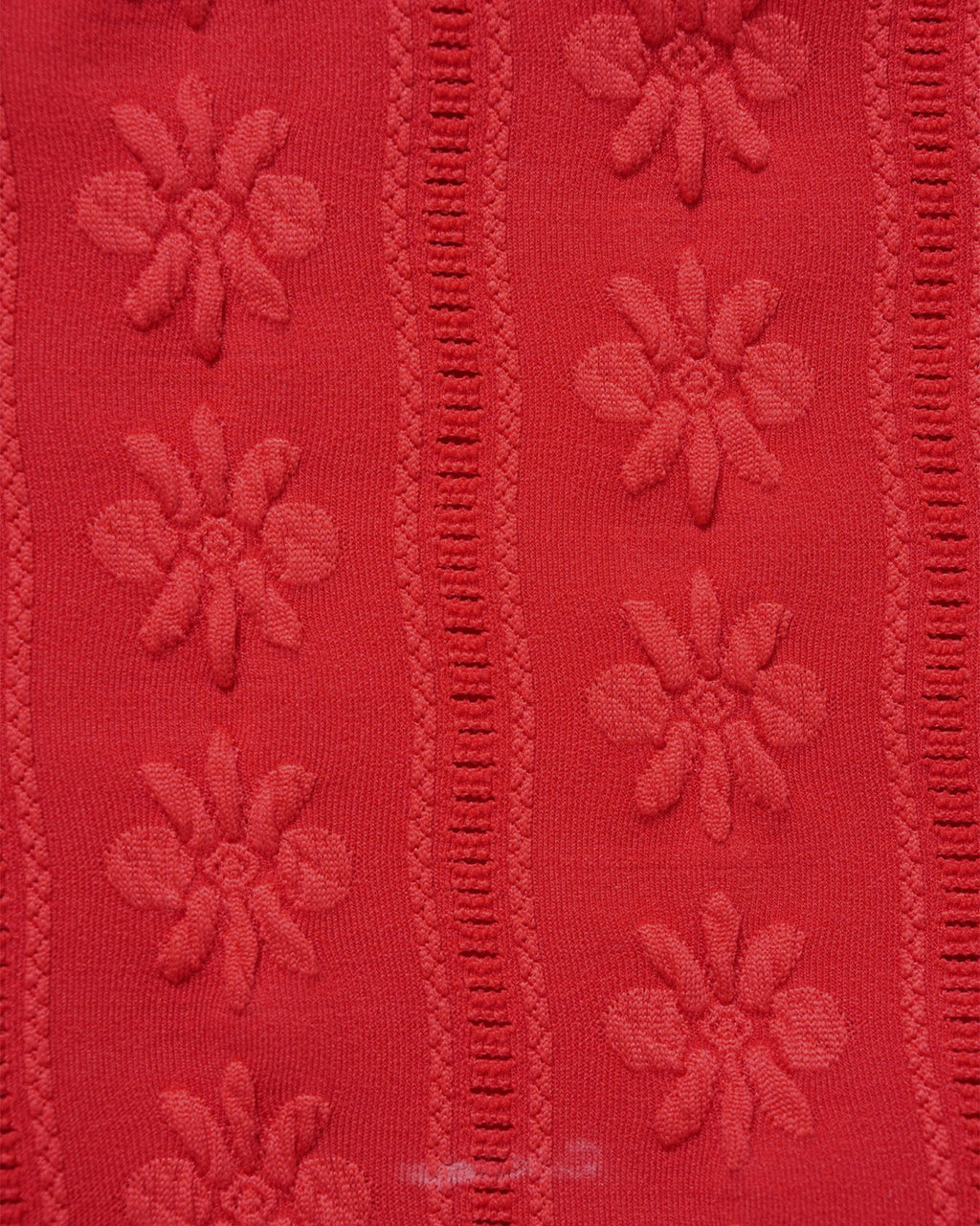 Textured U-Neck Bikini Set in Red