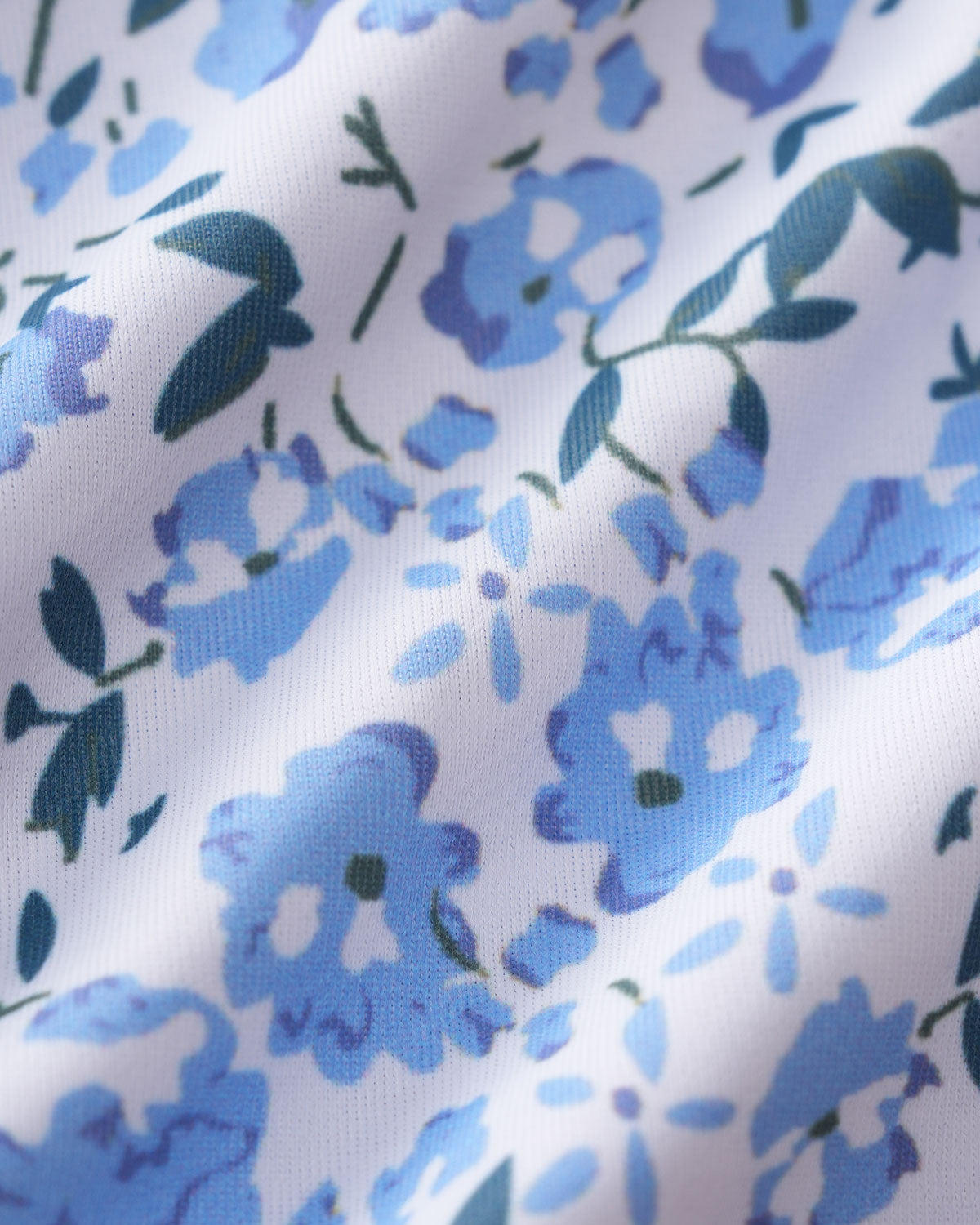 Floral Print Blue Triangle Bikini Set