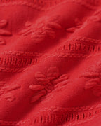 Textured U-Neck Bikini Set in Red