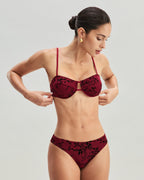 Crimson Floral Underwire Bikini Set
