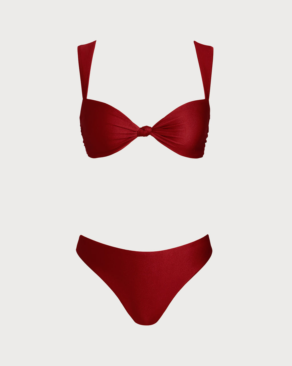 Low-Rise Red Triangle Bikini Set