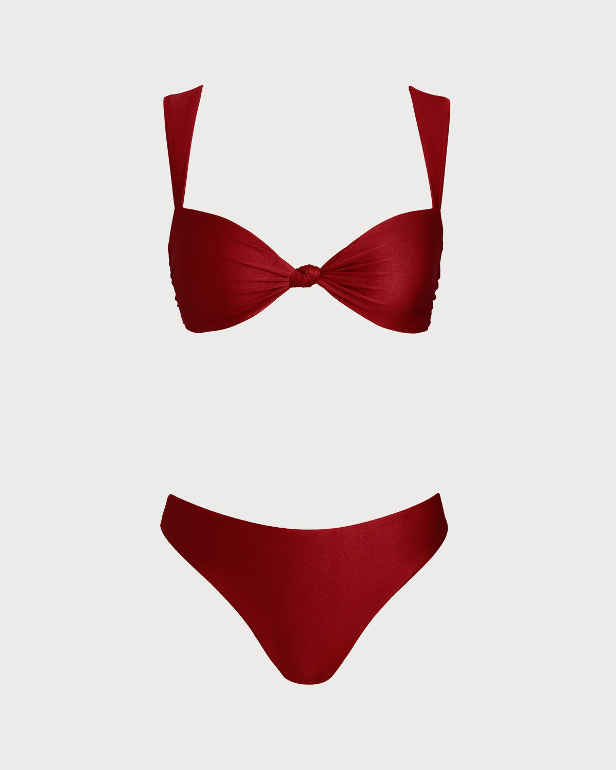Low-Rise Red Triangle Bikini Set