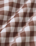 Plaid O-Ring Bikini Set in Coffee Brown